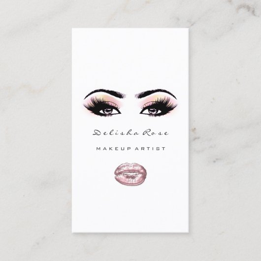 Carte De Visite Maquillage Artiste Lashes Parties scintillant Lèvr (Devant)