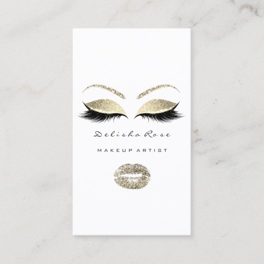 Carte De Visite Maquillage Artiste Lashes Parties scintillant Or L (Devant)