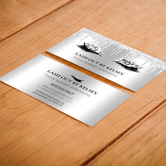 Carte De Visite Maquillage Artiste Lashes Parties scintillant Plat
