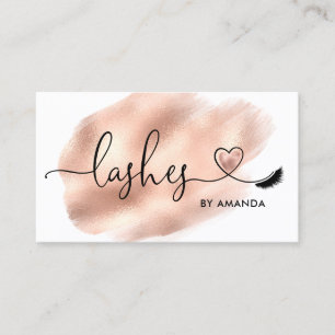 Carte De Visite Maquillage Artiste Lashes Parties scintillant rose
