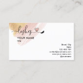 Carte De Visite Maquillage Artiste Lashes Parties scintillant rose (Dos)