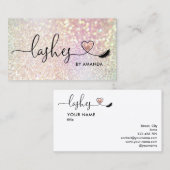 Carte De Visite Maquillage Artiste Lashes Parties scintillant rose (Devant / Derrière)