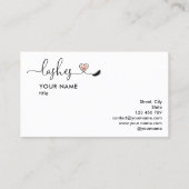 Carte De Visite Maquillage Artiste Lashes Parties scintillant rose (Dos)