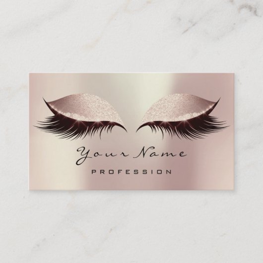 Carte De Visite Maquillage Artiste Lashes Parties scintillant Rose (Devant)