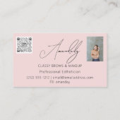 Carte De Visite Maquillage Artiste Lashes QRLOGO Microblade Rose N (Dos)