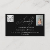 Carte De Visite Maquillage Artiste Lashes QRLOGO Microblade Rose N (Dos)