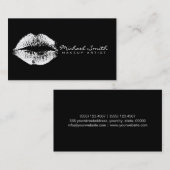 Carte De Visite Maquillage Artiste Lèvres blanches (Devant / Derrière)