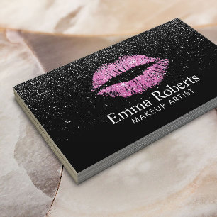 Carte De Visite Maquillage Artiste Lèvres roses Moderne Parties sc