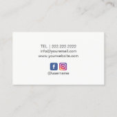 Carte De Visite Maquillage Artiste Lèvres roses Salon de beauté Mi (Dos)