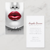 Carte De Visite Maquillage Artiste Lèvres rouges Élégant (Devant / Derrière)