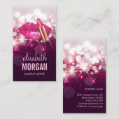 Carte De Visite Maquillage Artiste Lèvres rouges Parties scintilla (Devant / Derrière)