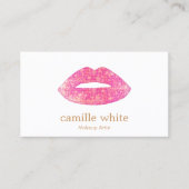 Carte De Visite Maquillage Artiste Lèvres Séquence Rose (Devant)