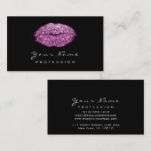 Carte De Visite Maquillage Artiste lèvres Violet Violet Parties sc (Devant / Derrière)
