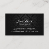 Carte De Visite Maquillage Artiste Luxury Damask & Empreinte de lé (Dos)