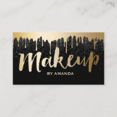 Carte De Visite Maquillage Artiste moderne Gold Drives Parties sci (Devant)