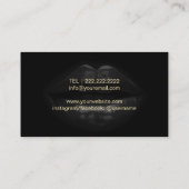 Carte De Visite Maquillage Artiste Moderne Lèvres foncées Texte Or (Dos)