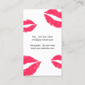 Carte De Visite Maquillage Artiste Moderne Lèvres Rouges Élégant S (Dos)