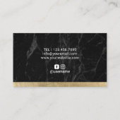 Carte De Visite Maquillage Artiste moderne Marbre blanc de lèvres (Dos)