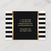 Carte De Visite Maquillage Artiste Moderne Stripes Gold Lips Chubb (Dos)