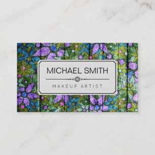 Carte De Visite Maquillage Artiste Moderne Vintage motif floral
