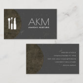 Carte De Visite Maquillage Artiste Monogramme Sophistiqué (Devant / Derrière)