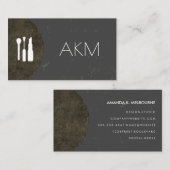 Carte De Visite Maquillage Artiste Monogramme Sophistiqué (Devant / Derrière)