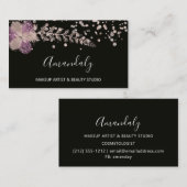 Carte De Visite Maquillage Artiste Nails Beauté SPA Rose Floral (Devant / Derrière)