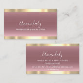 Carte De Visite Maquillage Artiste Nails Beauté SPA Rose Or Simple (Devant / Derrière)