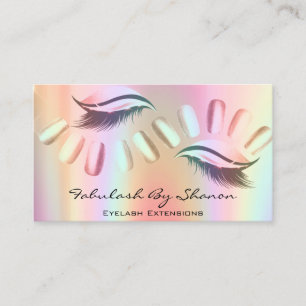 Carte De Visite Maquillage Artiste Nails Eyelash Extension Hologra