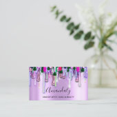 Carte De Visite Maquillage Artiste Nails Parties scintillant 3D Pa (Debout devant)