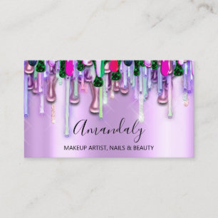 Carte De Visite Maquillage Artiste Nails Parties scintillant 3D Pa