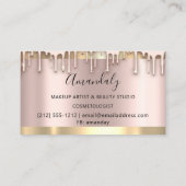 Carte De Visite Maquillage Artiste Nails Wax Beauté Or Rose VIP (Dos)