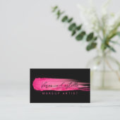 Carte De Visite Maquillage Artiste noir et rose chaud (Debout devant)