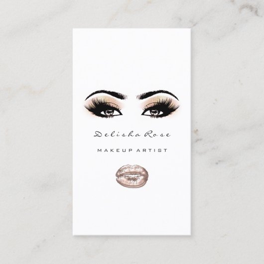 Carte De Visite Maquillage Artiste Oeil Lashes Parties scintillant (Devant)