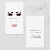 Carte De Visite Maquillage Artiste Oeil Lashes Rose Oebrow Lèvres (Devant / Derrière)