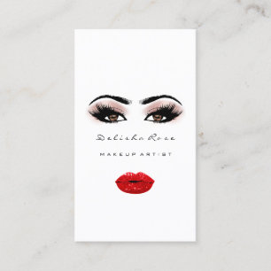 Carte De Visite Maquillage Artiste Oeil Lashes Rose Oeil sourcils 