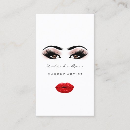 Carte De Visite Maquillage Artiste Oeil Lashes Rose Oeil sourcils  (Devant)