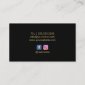 Carte De Visite Maquillage Artiste Or Monogramme Rouge Ruban Luxe (Dos)