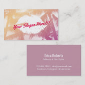 Carte De Visite Maquillage Artiste Palmiers Tropiques Chic Lips Sa (Devant / Derrière)