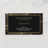 Carte De Visite Maquillage Artiste Parties scintillant d'or noir M (Dos)