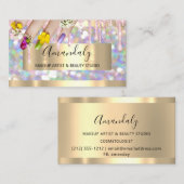 Carte De Visite Maquillage Artiste Parties scintillant Gold Clou A (Devant / Derrière)