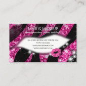 Carte De Visite Maquillage Artiste Parties scintillant rose chaud  (Dos)