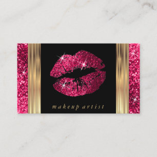 Carte De Visite Maquillage Artiste Parties scintillant rose chaud