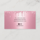 Carte De Visite Maquillage Artiste Parties scintillant rose Drives (Dos)