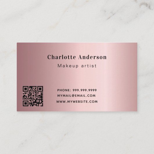Carte De Visite Maquillage artiste photo beauté blush QR code (Dos)