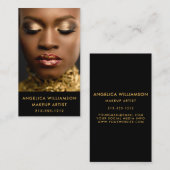 Carte De Visite Maquillage Artiste Photo Or (Devant / Derrière)