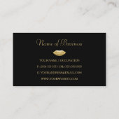 Carte De Visite Maquillage Artiste Professional Black Stripes Gold (Dos)