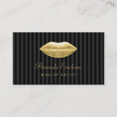 Carte De Visite Maquillage Artiste Professional Black Stripes Gold (Devant)