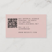 Carte De Visite Maquillage Artiste QR Code Dusty Rose Charcoal Gre (Dos)