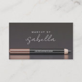 Carte De Visite Maquillage Artiste QR Code Dusty Rose Charcoal Gre (Devant)